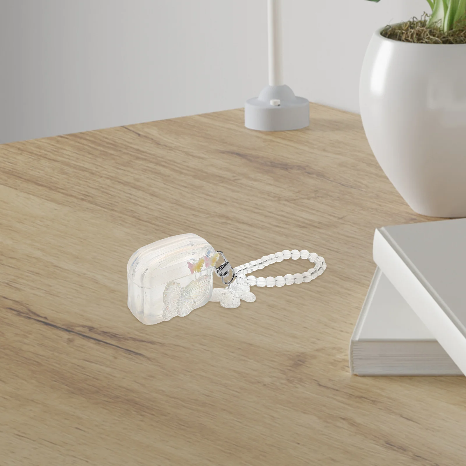 

Gradient Butterfly Earphones Case Shockproof Silicone Headphone Cover Keychain Cute Cartoon Protective Holder For