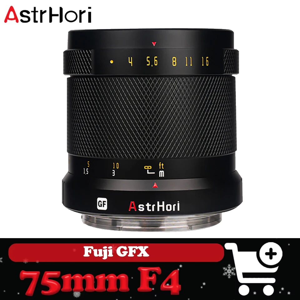 

AstrHori 75mm F4 Telephoto Lens Manual Focus Fixed Focus Camera Lens compatible with Fuji GFX mount