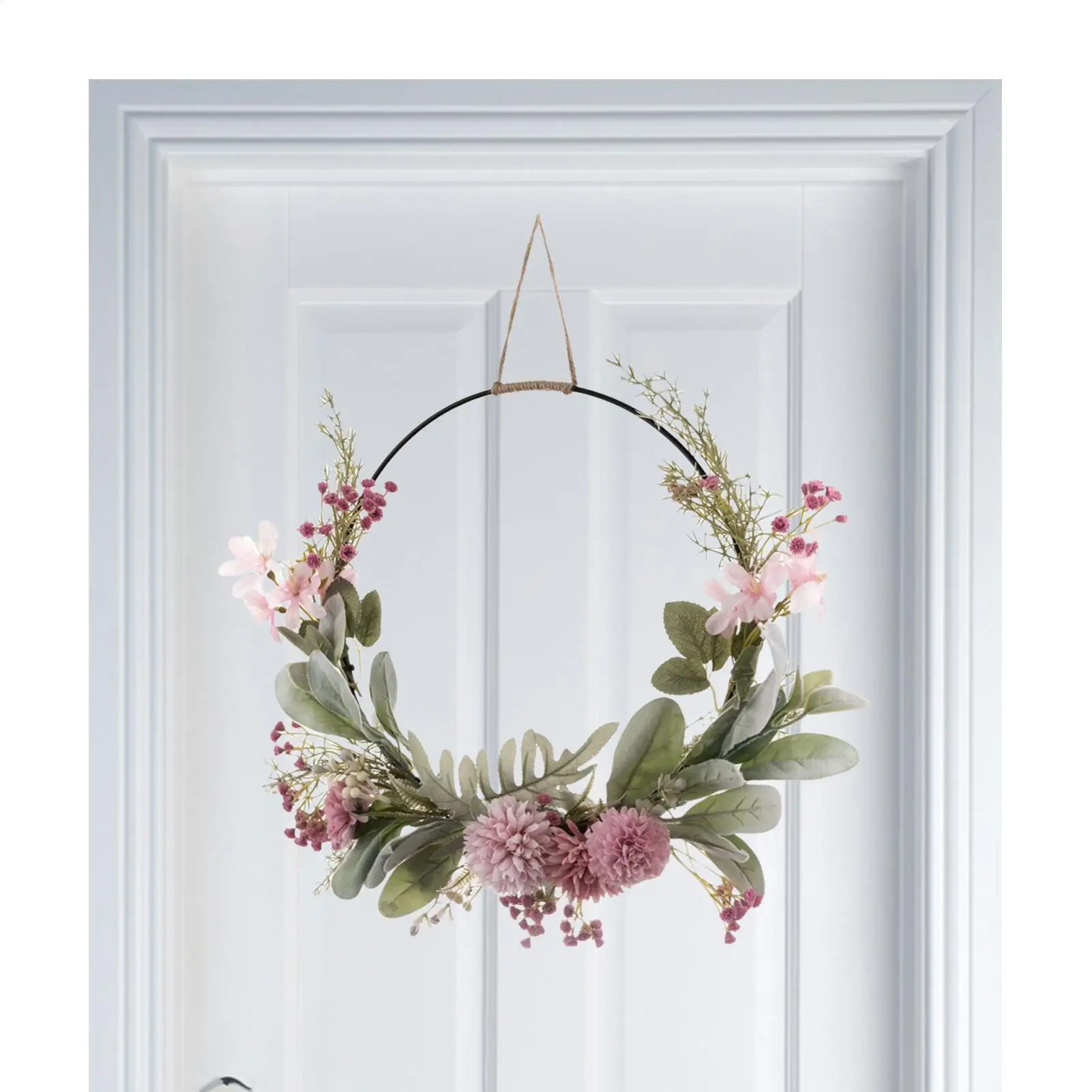 Künstlicher Orchideen-Kranz, Blumenkranz für die Haustür, Willkommens-Blumenarrangement, Wandkranz für die Feiertage, zum Aufhängen an der Haustür