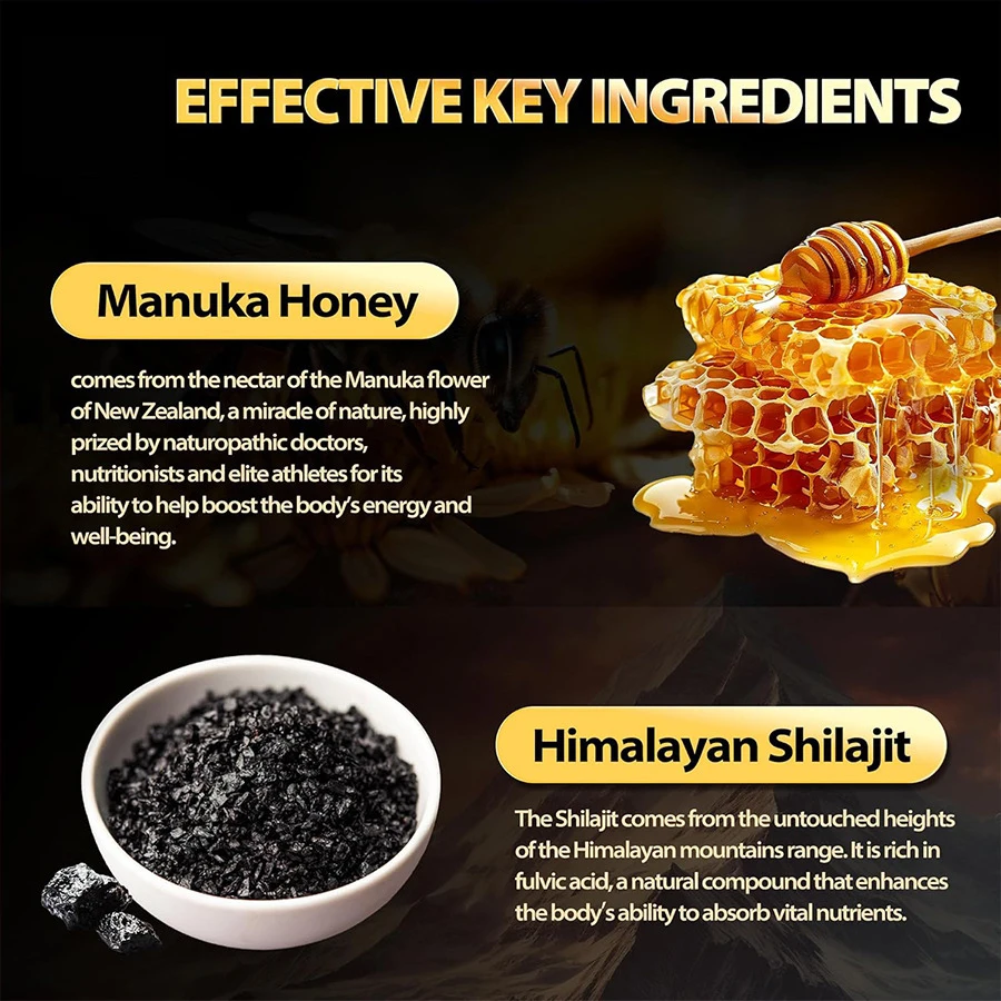 

12 In 1 Shilajit Gummies Sea Moss Ashwagandha Dietary Supplement 60 Soft Candy Boost Energy Improves Health