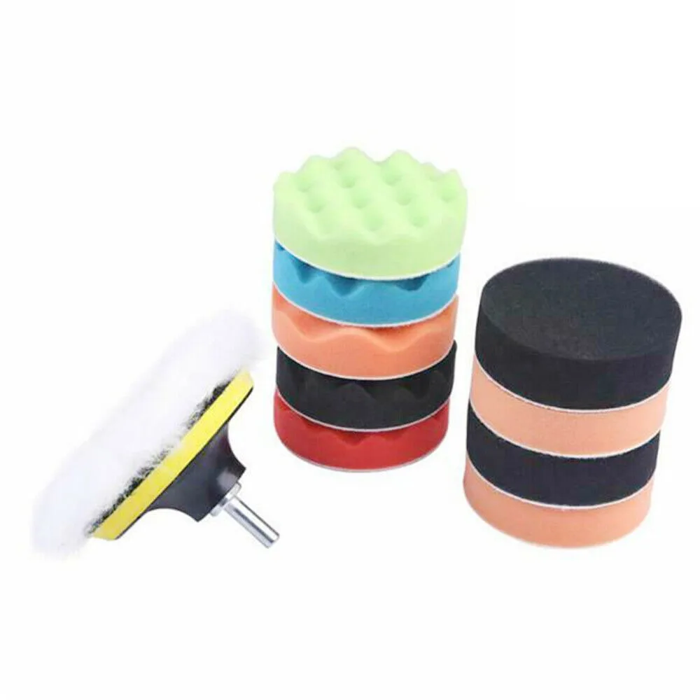 12pcs 3 inches Durable Tool Kit Abrasive Polisher Drill Polishing Pad Foam Buffing Waxing Sponge Pads