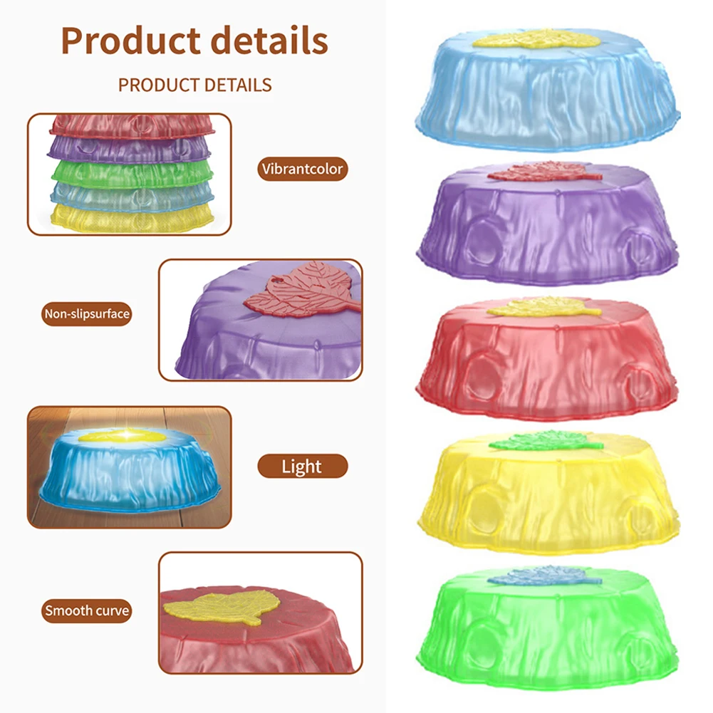 أضواء LED خطوة الحجر للأطفال مرحلة ما قبل المدرسة التوازن مهارات لعبة رياضية للأطفال التكامل الحسي طفل اللمس التوازن التدريب #3