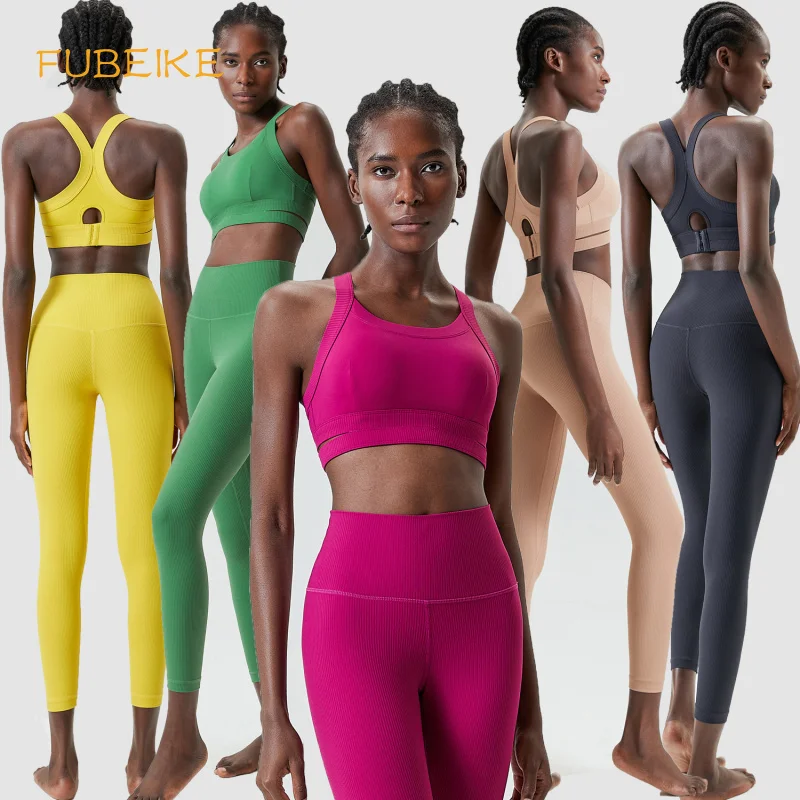 

FUBEIKE Women's Tracksuit Yoga Suit Plus Size Tight-fitting Sports Fitness Sportswear Woman Gym Clothes Outdoor Activewear