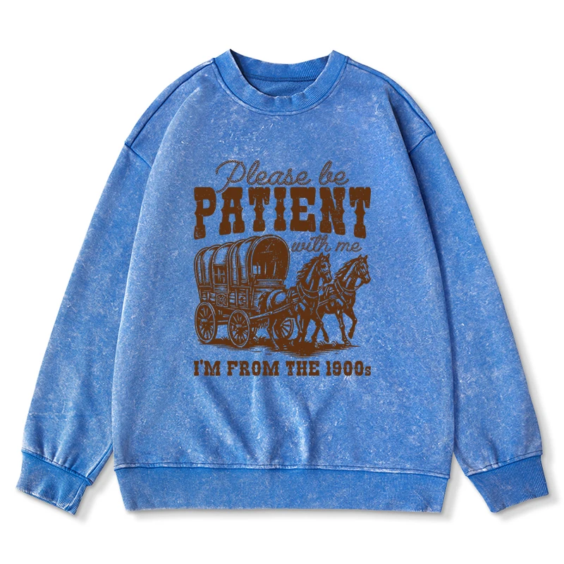 

Мужская универсальная Толстовка Harajuku, модная повседневная винтажная толстовка с капюшоном, с надписью «Пожалуйста, будьте терпеливы со мной»