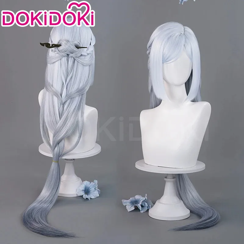 재고 있음 Frostflower Dew Shenhe 가발 게임 코스프레 가발 DokiDoki Shen He Cosplay Rite New Skin 가발 모자