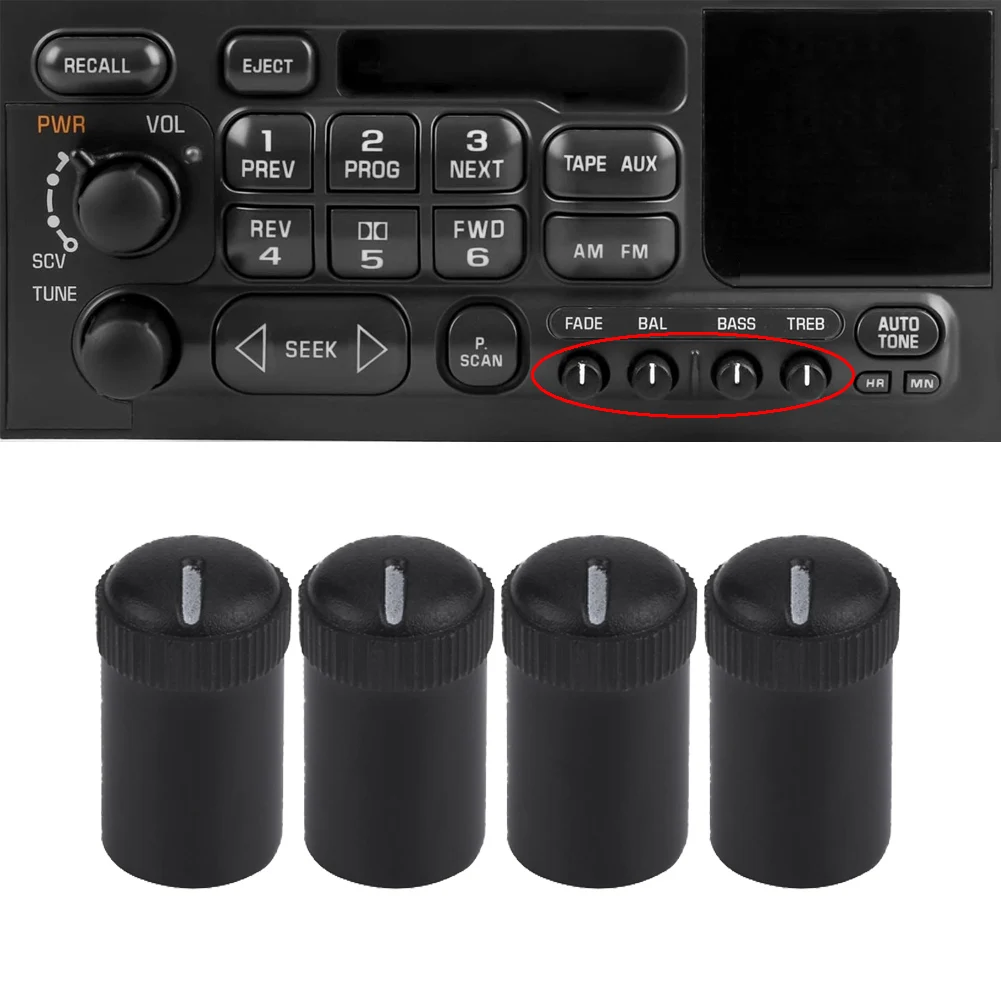 Radio Speaker Control Knob 4 Pack OEM Part Number 16195412 for GMC Safari Sonoma and For Chevrolet Models 1995-2005