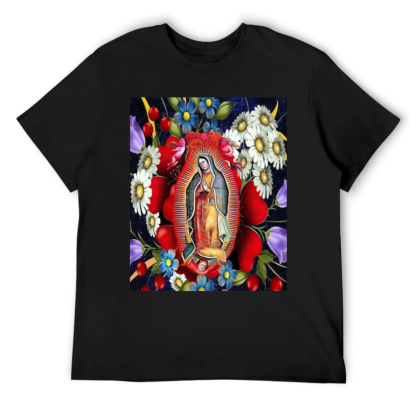 

Our Lady of Guadalupe Mexican Virgin Mary Mexico Flowers Tilma T-Shirt