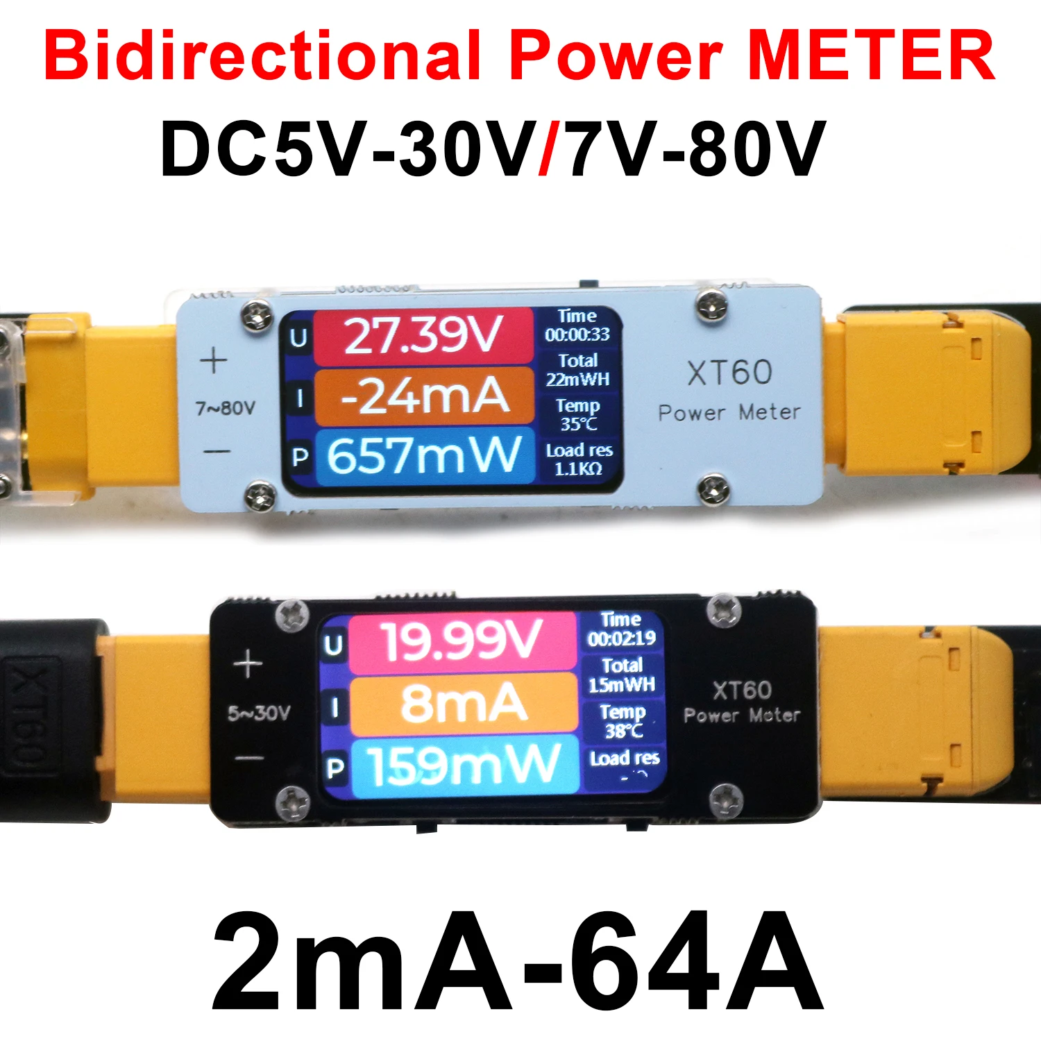 DC 5-80V 64A Bidirectional Ammeter Power METER BMS 12V 24V 48V 60V 72V Lead Acid Li-ion LiFePO Battery Charger Discharger Tester