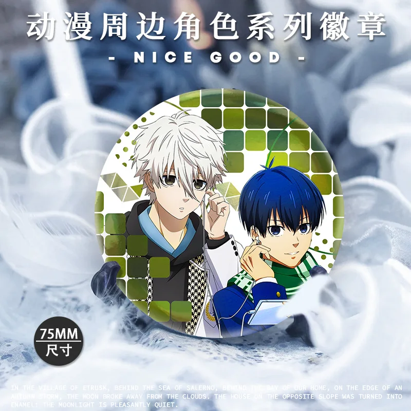 Anime BLUE LOCK Figures Isagi Yoichi Nagi Seishiro Mikage Reo Cosplay Cute Metal Badge Kawaii Bag Pins Fans Christmas Gifts