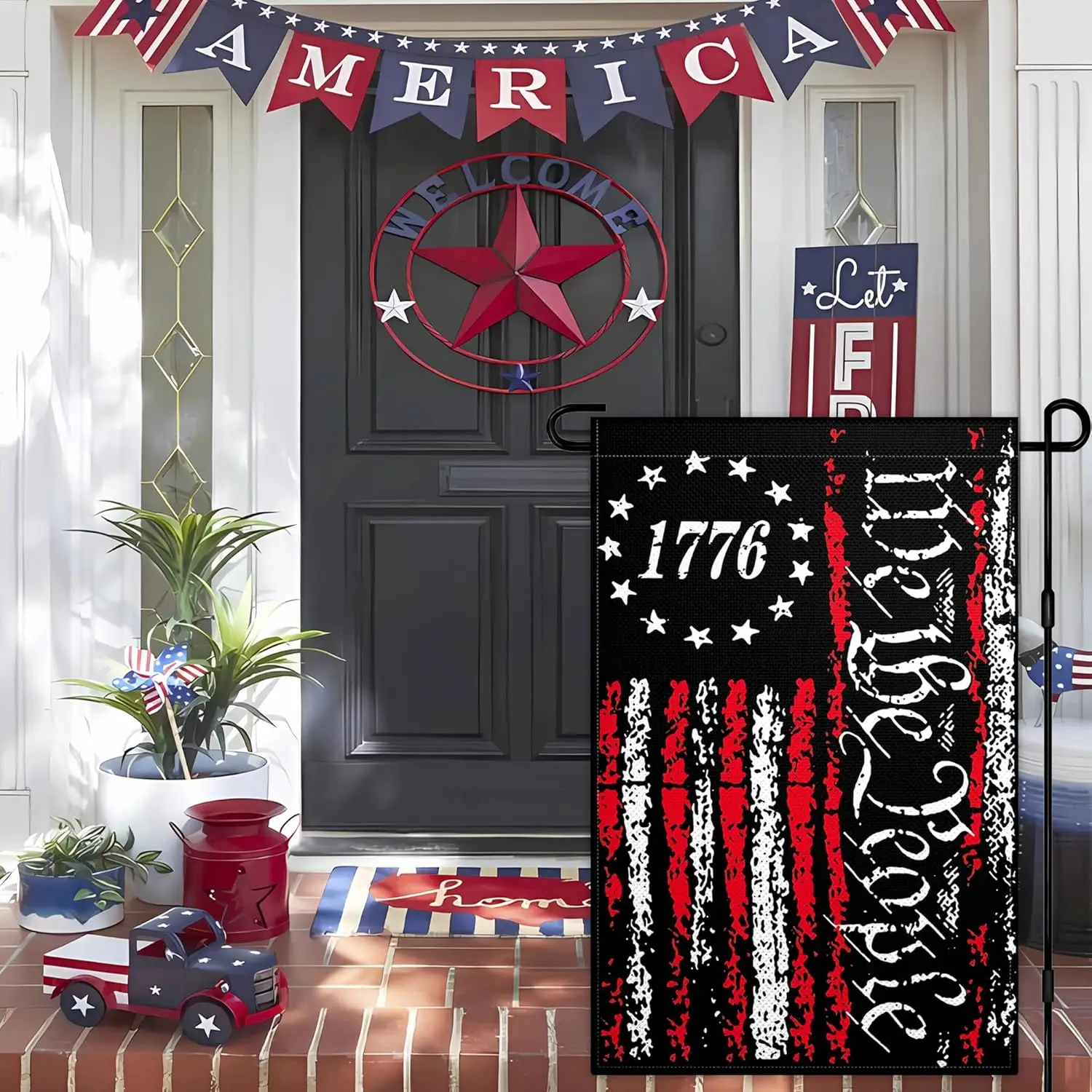 علم حديقة We The People مقاس 12 × 18 بوصة خارجي 1776 علم حديقة أمريكي مزدوج الجوانب 3 طبقات قماش مزدوج الجوانب للمنزل Outsi ttj #3