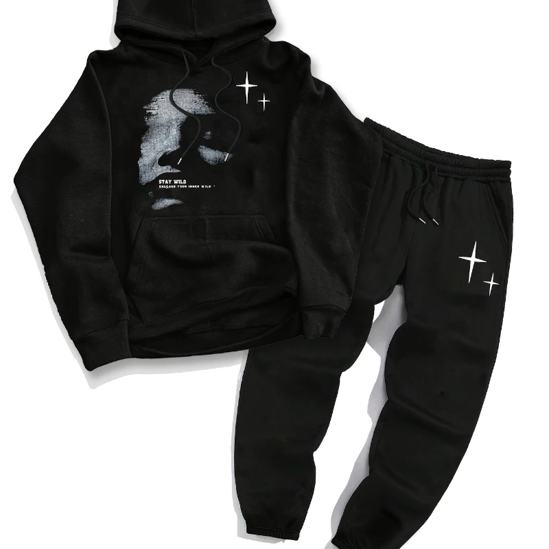 

Men's clothing autumn winter suit clothing Hoodies Sweatshirt Trackpants 2piece set Cotton Fashion warm Oversized Hoody pants