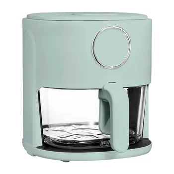 Image Colorful 1200W 4Qt Air Fryer: Glass Basket, Dishwasher Safe, 60min Timer, 6 Presets, Temp Control 175F-400F, 4 QT, Sage