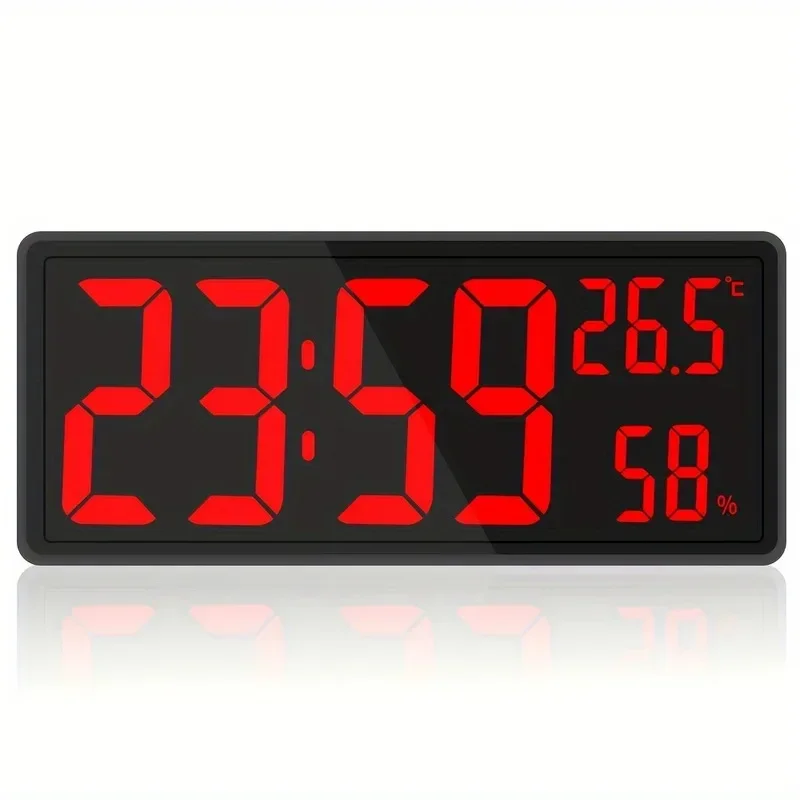 1PC Super Large Screen Wall Mount Clock, Hanging Stand Optional Clock Living Room LED Digital Clock for Home Decor