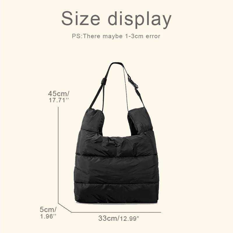 Minimalist Shoulder Bags For Women Handbags Purses Luxury Designer 2023 New In Nylon Cotton-Filled Sewing Process Large Capacity