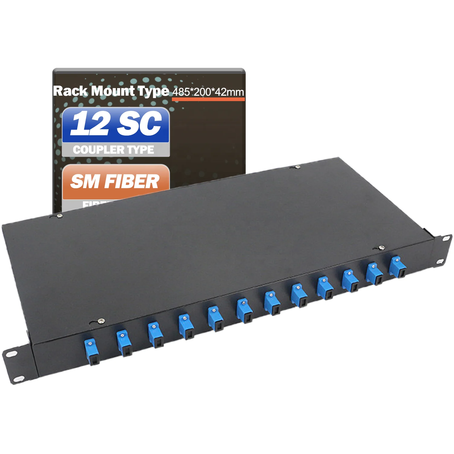 1U 2U 4 12 24 48 Port Rack Mounted Fiber Port Optic Cable Pull Patch Panel with Splitter Box with Splice Tray for FTTH