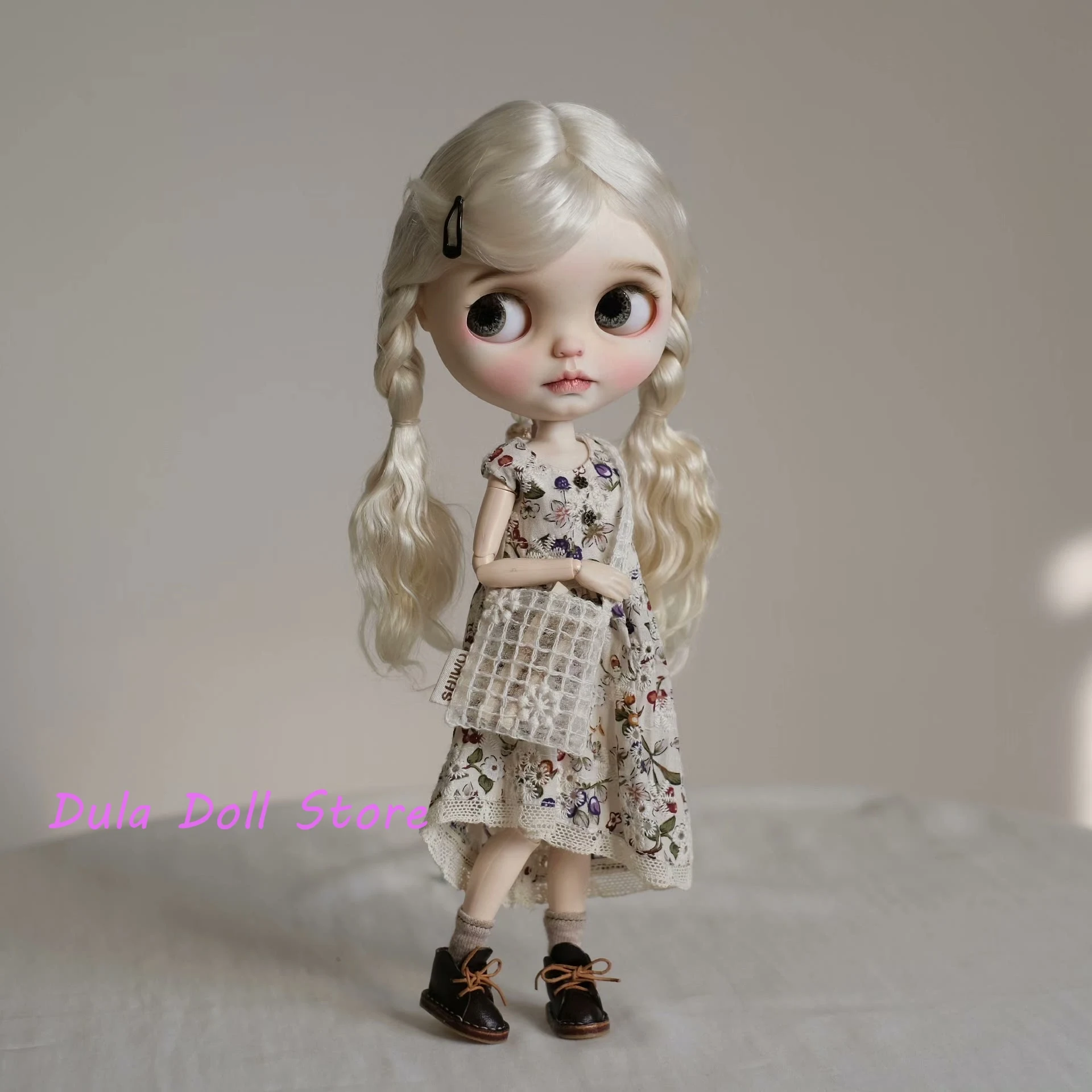 

Dula Doll Clothes Dress Summer emerald flower embroidered dress for Blythe ob24 ob22 Azone Licca ICY JerryB 1/6 Bjd Doll