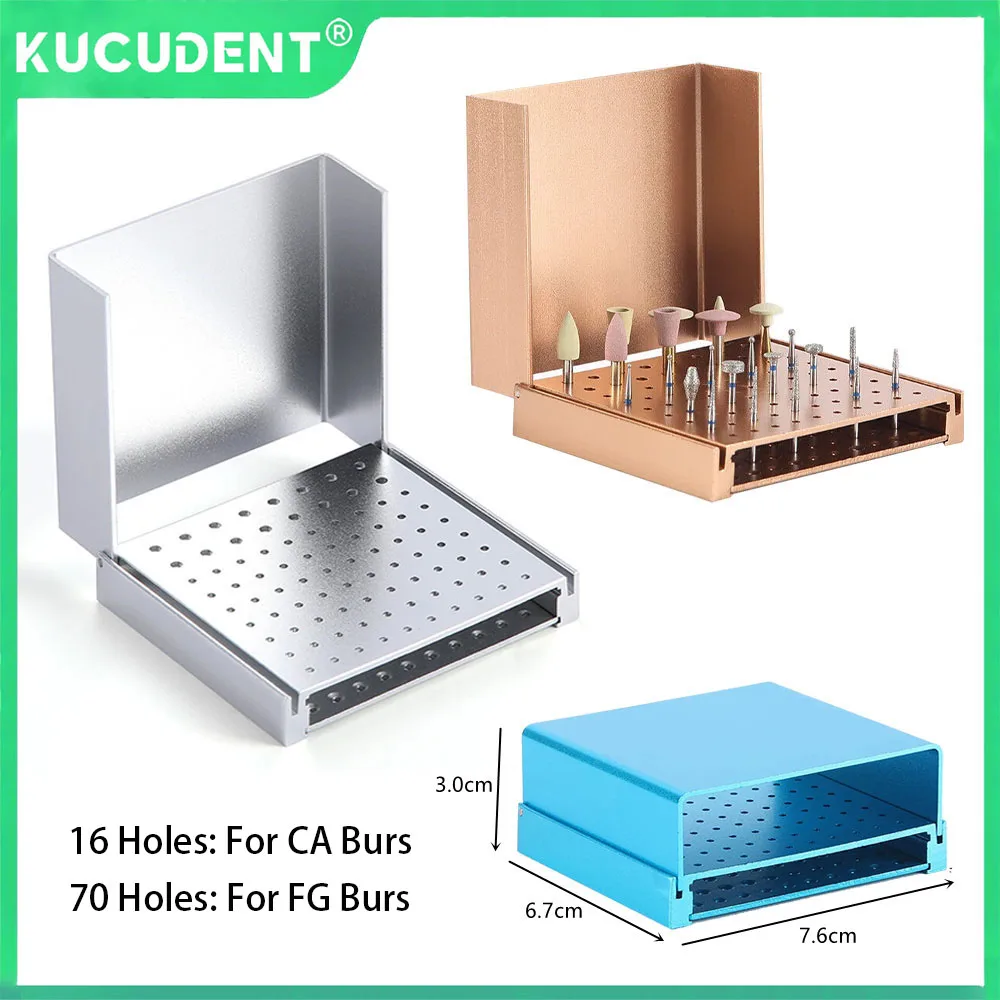 

86 Holes Aluminium Dental Bur Holder For High And Low Speed Burr Endo Box Cleaning Stand 135℃ Autoclavable Sterilizable Lab Tool
