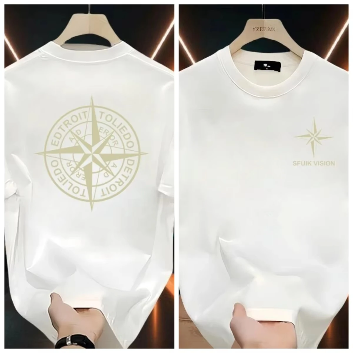 2026 Pure Cotton Light Luxury Short-sleeved T-shirt for Men and Women, Summer Half-sleeved Loose and Trendy T-shirt Top