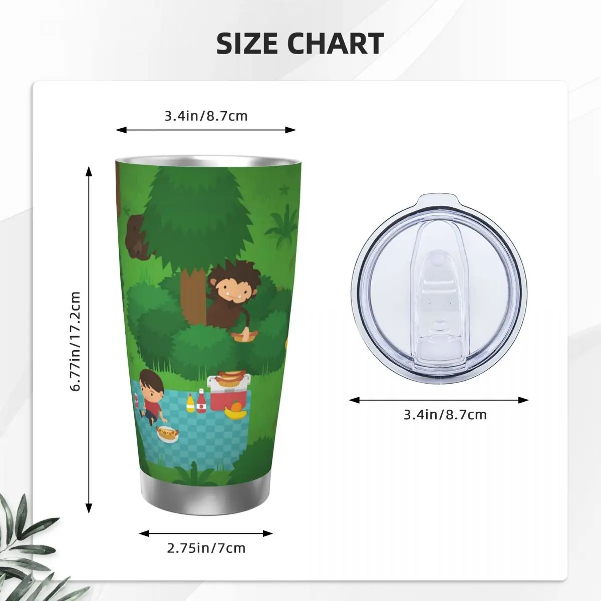 Sneaky Sasquatch Picnic Stainless Steel Tumbler Vacuum Insulated Mugs Thermal Cold Bottle Straw With Lid 20oz