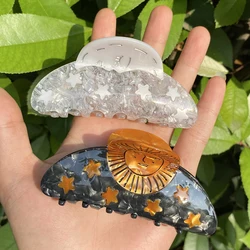 Creative Funny Acetate Sunflower Star Snail Hair Clip Claw For Women Medieval Sun Female Shark Hairpin Hair Accessories Tool
