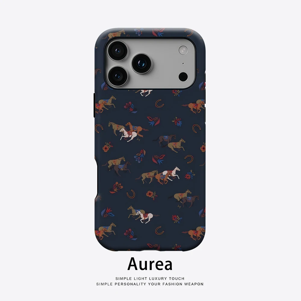 Handyhülle mit nächtlichen Pferden für magnetische Handyhülle für iPhone 17 16 15 14 13 Pro Max Plus, einzelne doppelschichtige robuste Hülle