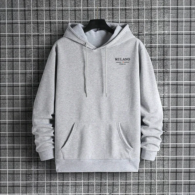 Italy Print Mens Hoodie High Quality Long Sleeve Solid Color Sweatshirt Urban Casual Fashion Sporty Hooded Outerwear Man Clothes - Image 3