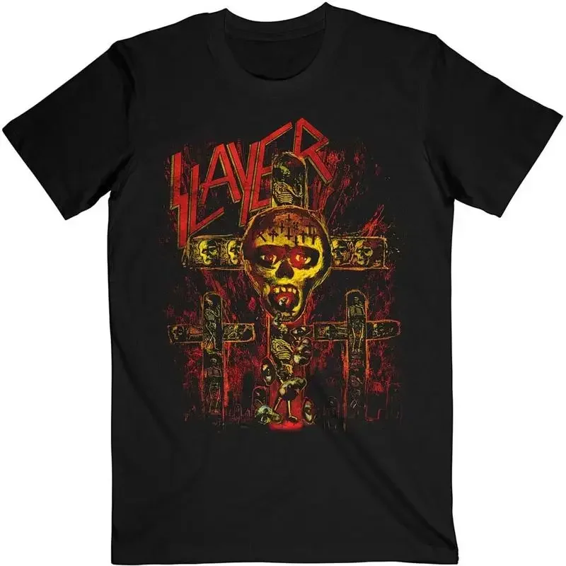 Men's Slayer SOS Crucifixion Slim Fit T-shirt Medium Black