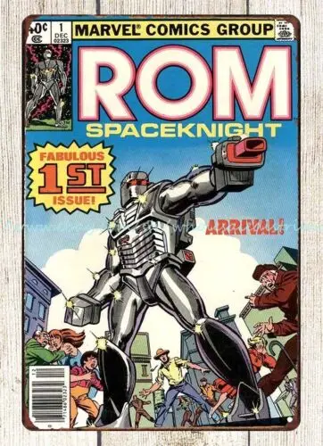 

nostalgic plaque indoor wall decor 1979 Rom Spaceknight comic metal tin sign