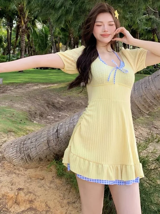 Alice One-Piece Swimsuit 2026 New Style Slimming Skirt High Sensation plus Size Conservative Coverage Hot Spring Vacation