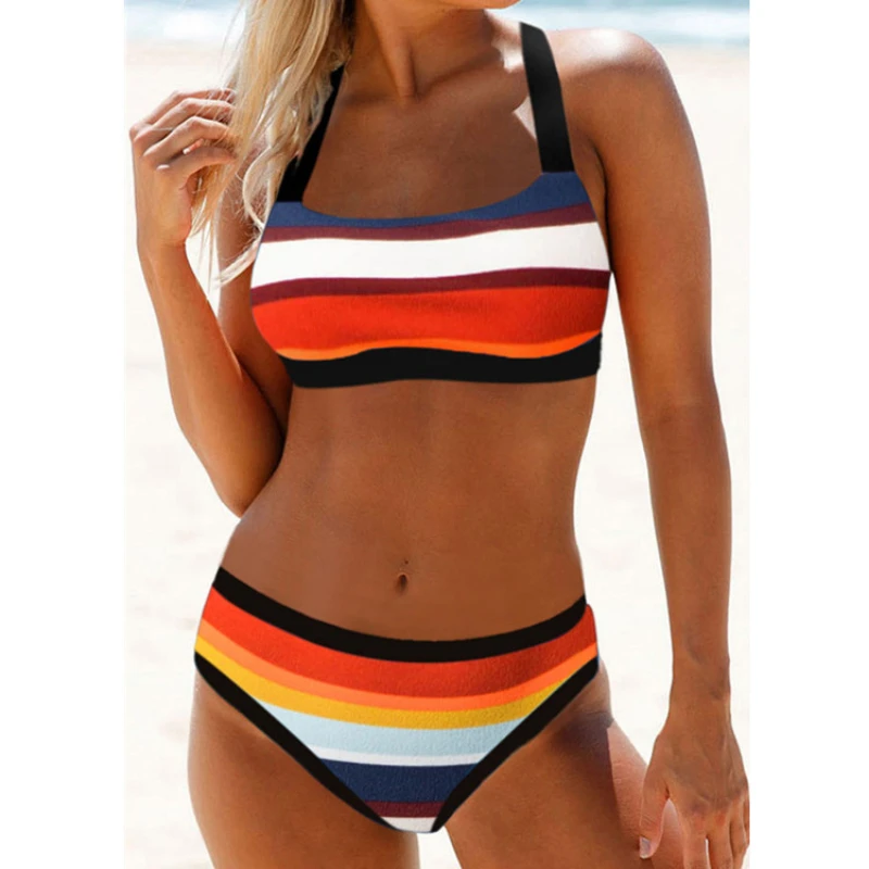 Sexy  Plus Size Swimwear Tankini Swimsuit Chubby Women Two Pieces Set Bikini Micro Maillot De Bain Femme Bathing Suit Mujer 2023