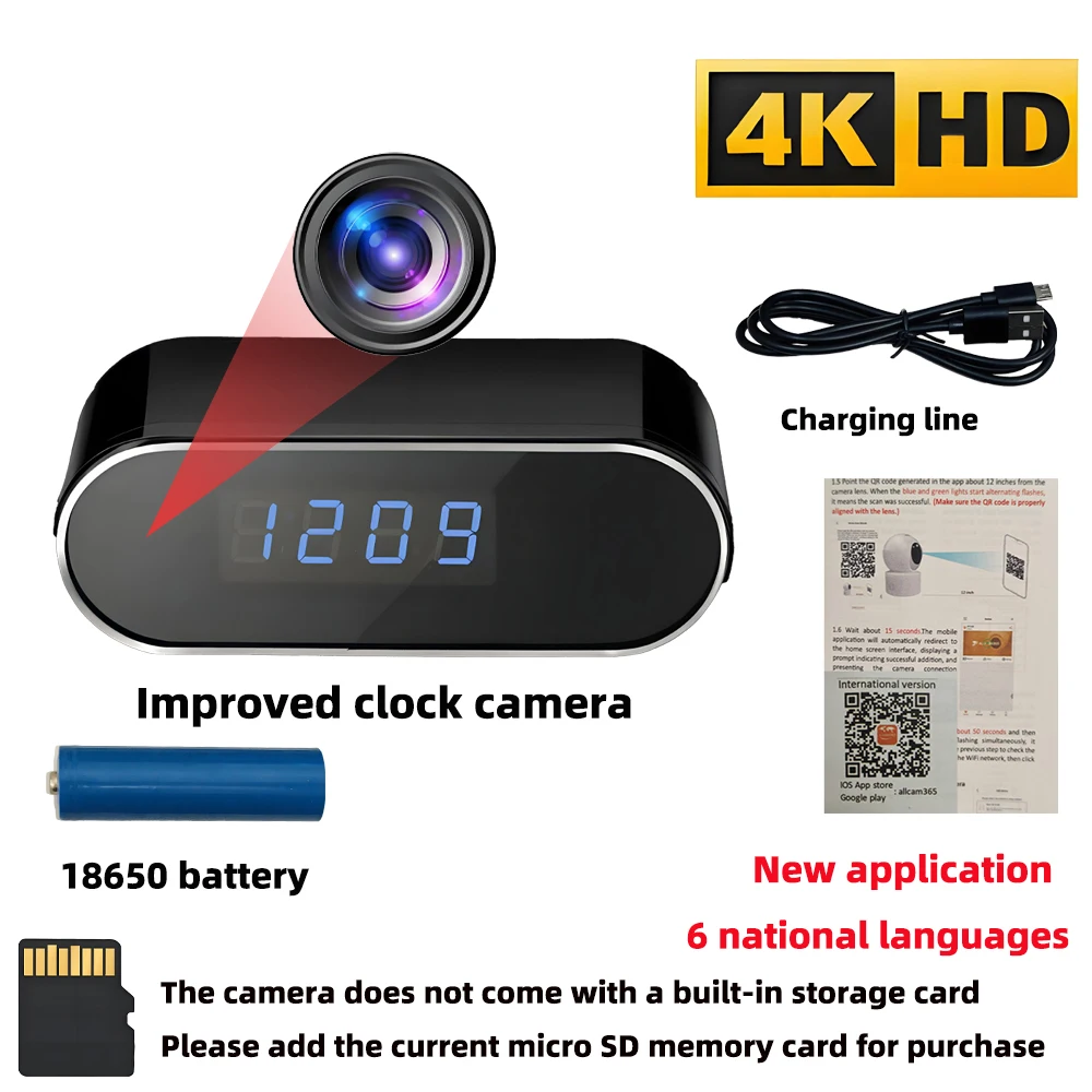 Nieuwe 4KHD Mini WiFi-camera voor verbeterde helderheid, infrarood nachtzicht, weergave op afstand, bewegingsdetectie, draadloze minicamera