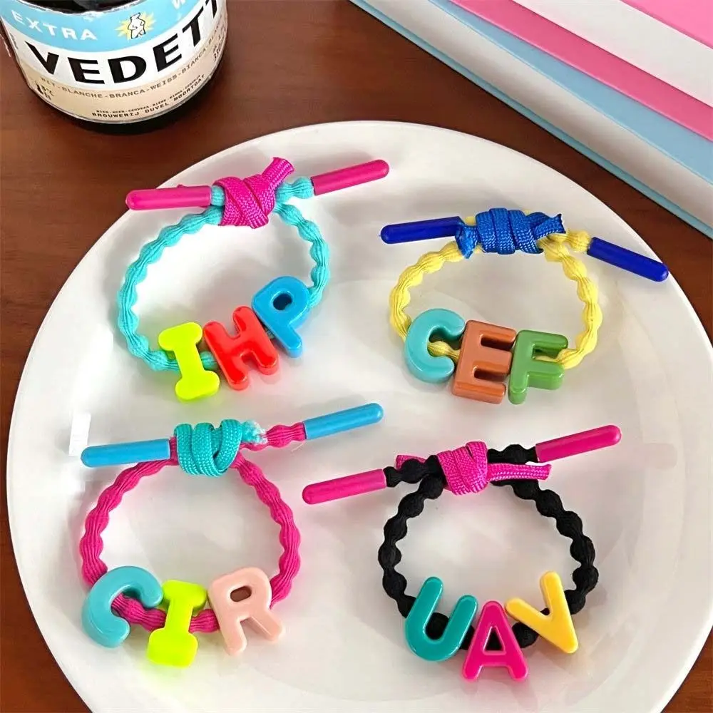 Korean Style English Letter Hair Rope Uppercase Letters High Elasticity Creative Hair Scrunchies Hair Ties Hair Bands