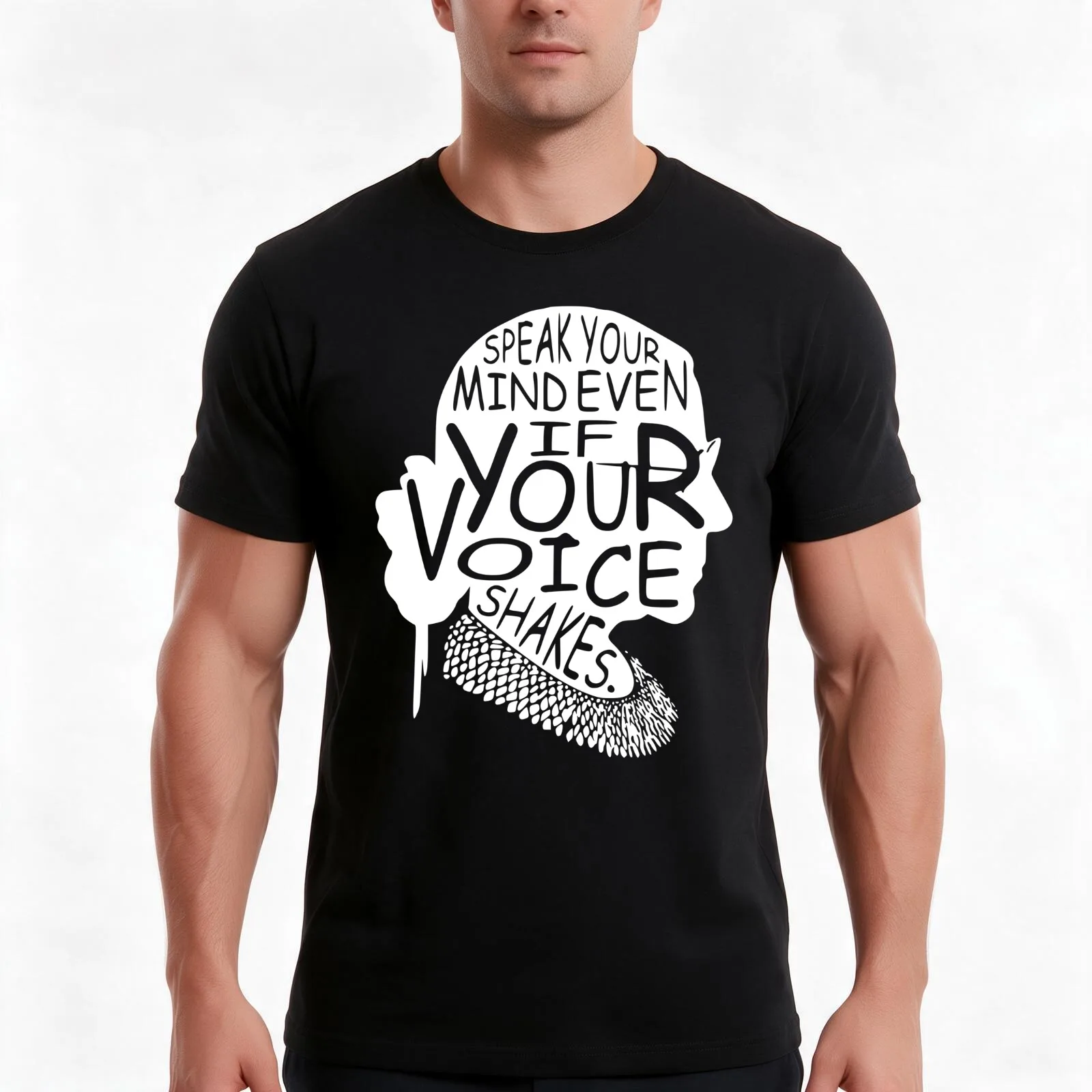 Ruth Bader Speak Your Mind Even If Your Voice Shakes T-Shirt Summer Casual Cotton Tee Oversized Streetwear Tops 100% Cotton