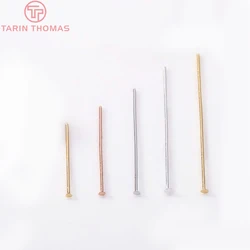 (5270)20PCS 20MM 25MM 30MM 35MM 24K Gold Color Flat Pins Bead Pins Connector High Quality Jewelry Making Findings Accessories