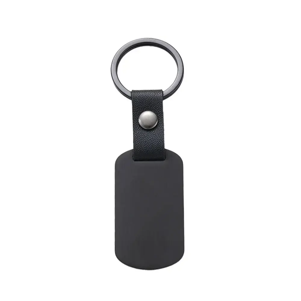 Wholesale 10pcs Stainless Steel Dog tag Keychain Blank To Record Metal Military Tag Key Chain Key Ring Matte Surface view 4
