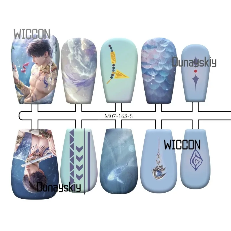 "Love and Deep Space" Series – Halloween Anime Nail Art Collection medium size nail