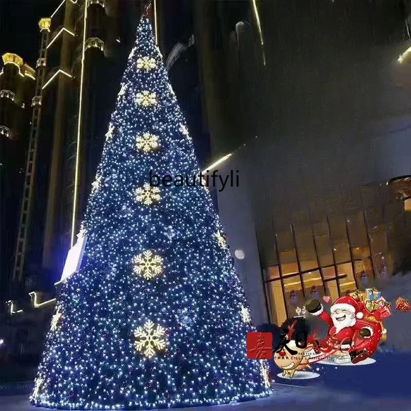 

Outdoor snowflake lights Christmas tree decoration 5 6 7 8 meters, large framed Christmas tree