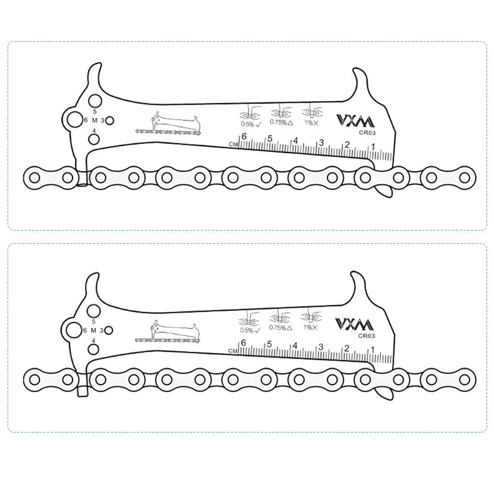 Chain Gauge 1pcs Measuring Ruler Chain Wear Bicycle Tools Bike Maintenance Cycling Kits Stainless Steel High Quality