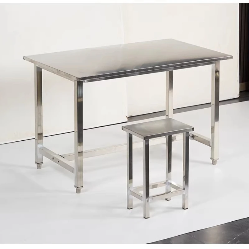 Thickened 304 Stainless Steel Square Stool Heavy Duty Industrial Lab Bench Home Kitchen Dining Chair