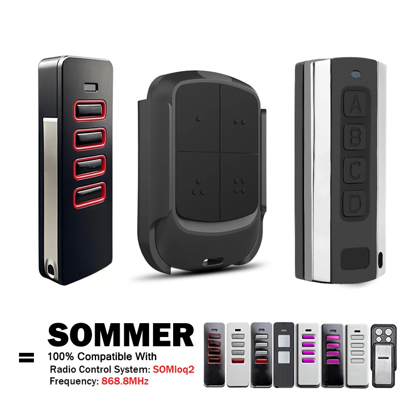 For SOMloq2 SOMMER Pearl Slider Vibe Twin Status 4018V000 4019V000 TX55-868-4 TRX55-868-4 Garage / Gate Remote Control 868.8MHz