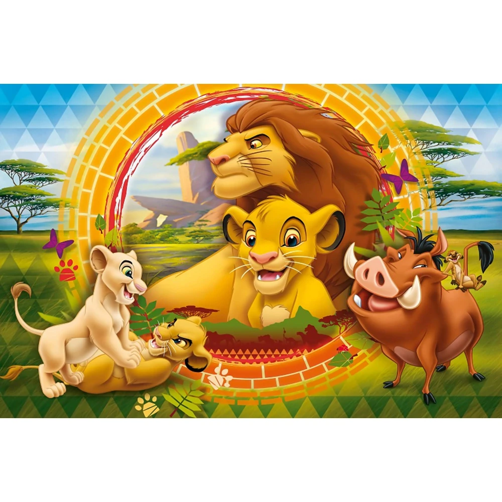 Custom Name Lion King Baby 1st Birthday Backdrop Photography Jungle Animal Newborn Portrait Photographic Background Photo Studio