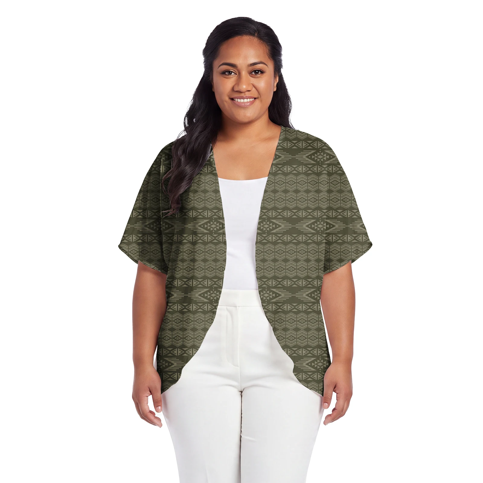 Plus Size Custom Lady Wear Hawaiian Ladies Cardigan Tribal Ethnic Style Women Elegant Kimono Cardigan Samoan Polynesian Clothes