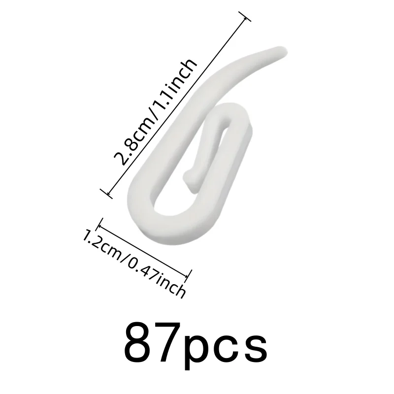 87 pcs Plastic Curtain Hooks with Durable Plastic Material, ideal for Living Room Curtains and Home DIY Window Decor