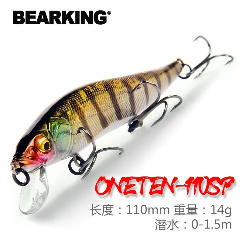 BEARKING Fishing Lure Floating Minnow Topwater Bionic Bait Saltwater Freshwater Perch Bass Trout Hard Bait Crankbait Tackle