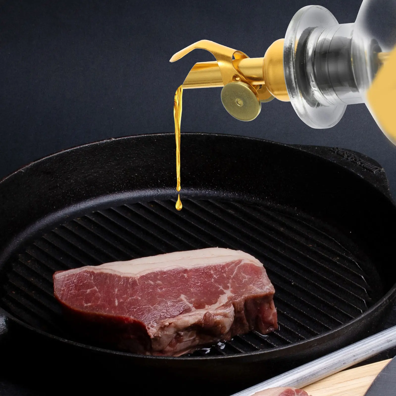 1 Juego de Dispensador de Aceite de Oliva de Vidrio para Cocina con Boquilla Antigoteo, Fácil de Limpiar, Reutilizable, Esencial para Cocina Gourmet