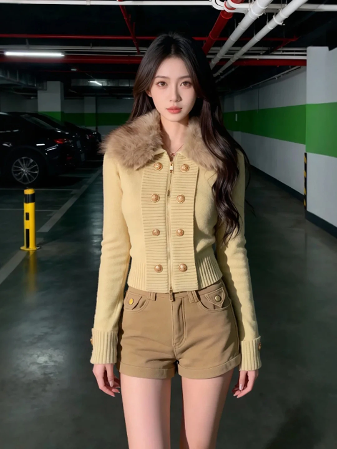 

Ретро-свитер с воротником-стойкой, приталенный, с завышенной талией, зимний, 2026, модный топ, женский трикотаж, повседневная уличная одежда