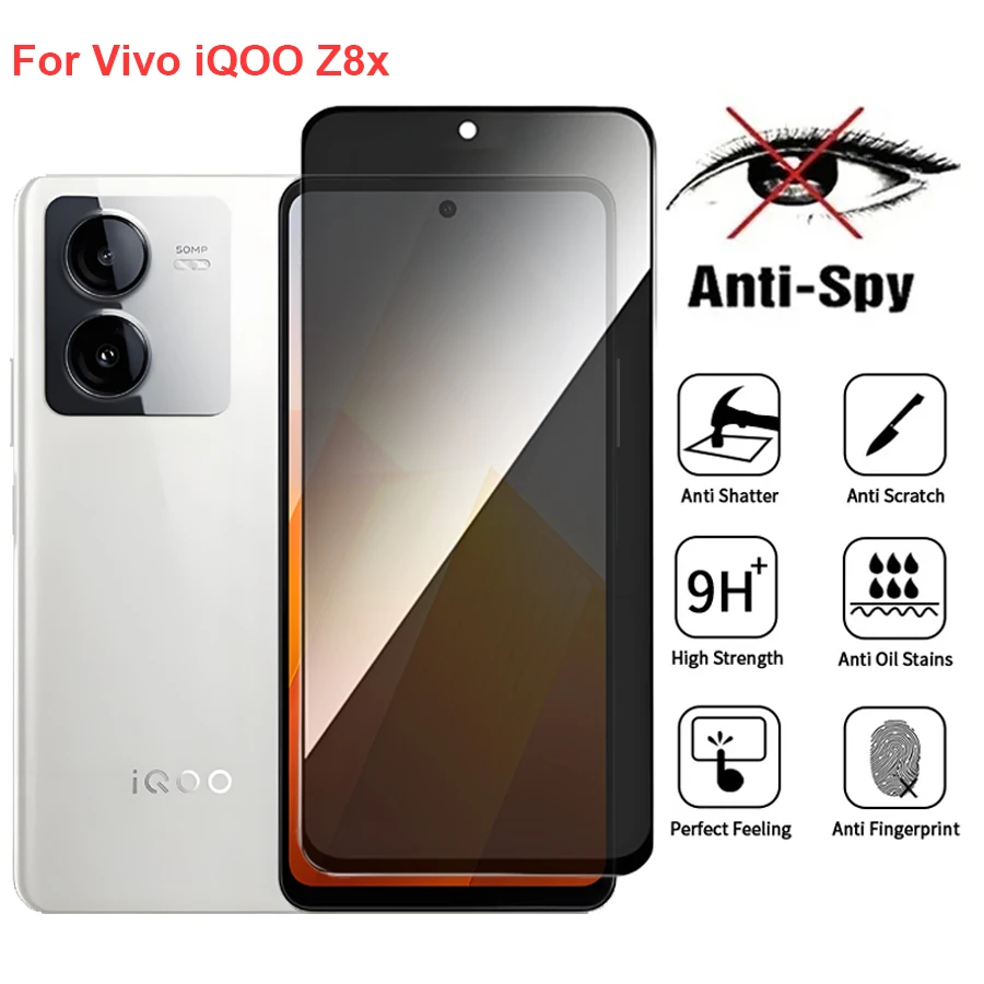 

Для Vivo iQOO Z8x V2312A антишпион конфиденциальная защитная пленка из закаленного стекла, совместимая с iQOOZ8x, полное покрытие, пленка для телефона