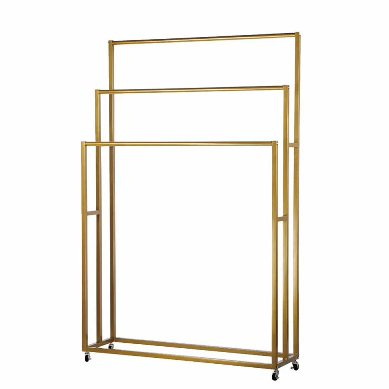 custom.Curtain Scarves Clothing Belt  Grament Rack Golden Home Textile Knock Down 3 Tiers Multi-role Hanging Display Stand view 4