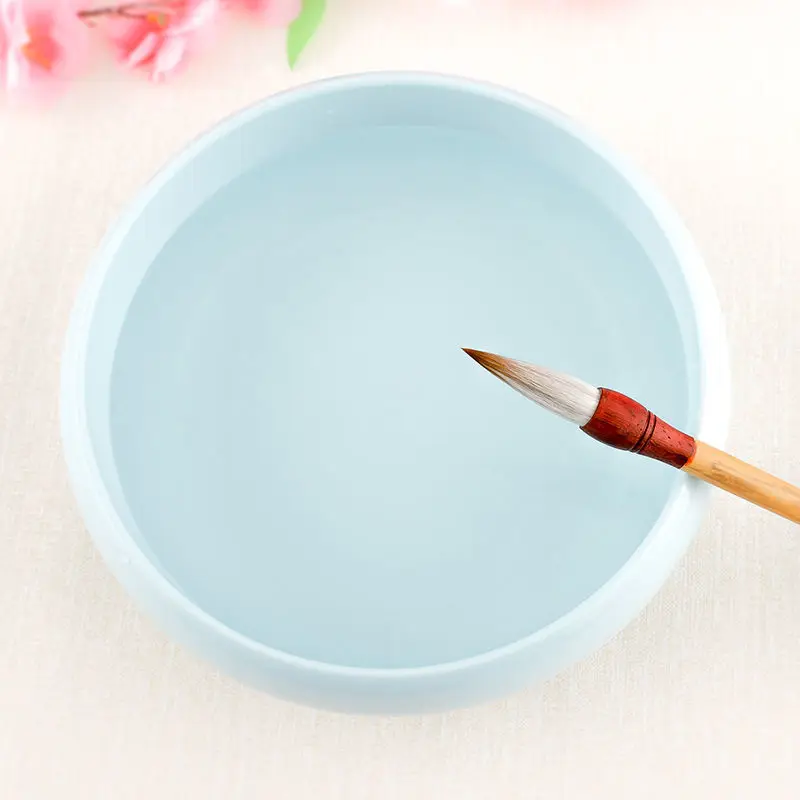 Student Anti Fall Plastic Imitation Jade Large Medium And Small Pen Wash Bowl Water Tank Study Calligraphy Ink Washer