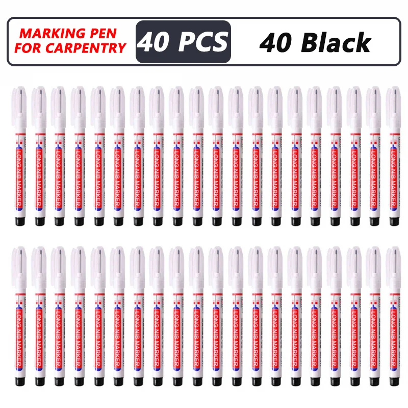 4-40 Stuks 20 Mm Diep Gat Lange Nib Hoofd Marker Voor Metalen Perforeren Pen Waterdichte Badkamer Houtbewerking decor Multifunctionele Tool
